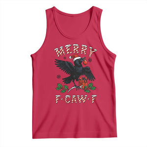 Merry F Caw F Raven Lover Tank Top Funny Holidays Gift - Print Your Wear