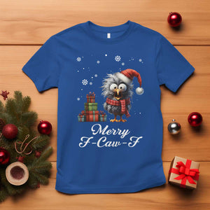 Merry F Caw F Raven Lover T Shirt Funny Christmas Gift TS12 Royal Blue Print Your Wear