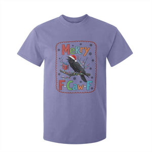 Funny Christmas Santa Raven T Shirt For Kid Merry F Caw F Joke Gift TS12 Violet Print Your Wear