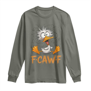F Quack F Duck Lover Long Sleeve Shirt Funny Farm Gift TS12 Military Green Print Your Wear