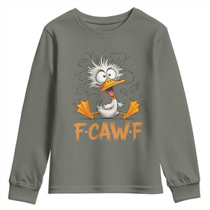 F Quack F Duck Lover Youth Sweatshirt Funny Farm Gift TS12 Military Green Print Your Wear