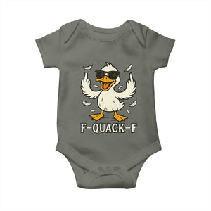 Funny F Quack F Silly Duck Sarcastic Joke Gift Baby Onesie TS12 Military Green Print Your Wear