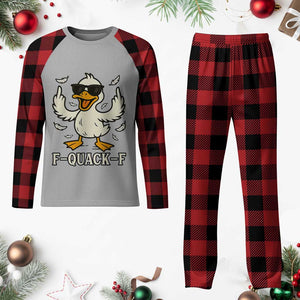 Funny F Quack F Silly Duck Sarcastic Joke Gift Plaid Pajama Set TS12 Buffalo Plaid Print Your Wear
