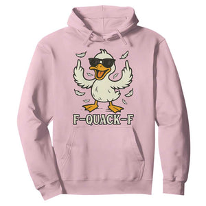 Funny F Quack F Silly Duck Sarcastic Joke Gift Hoodie TS12 Light Pink Print Your Wear