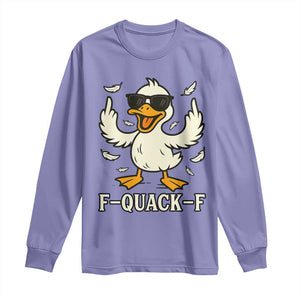 Funny F Quack F Silly Duck Sarcastic Joke Gift Long Sleeve Shirt TS12 Violet Print Your Wear