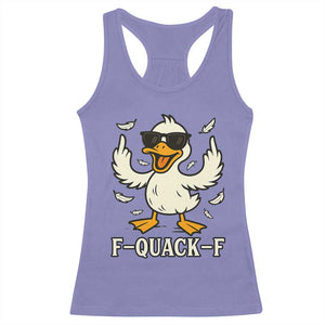 Funny F Quack F Silly Duck Sarcastic Joke Gift Racerback Tank Top TS12 Violet Print Your Wear