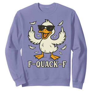 Funny F Quack F Silly Duck Sarcastic Joke Gift Sweatshirt TS12 Violet Print Your Wear