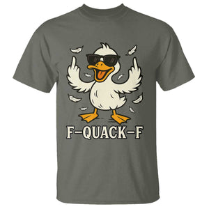 Funny F Quack F Silly Duck Sarcastic Joke Gift T Shirt TS12 Military Green Print Your Wear