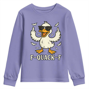 Funny F Quack F Silly Duck Sarcastic Joke Gift Youth Sweatshirt TS12 Violet Print Your Wear