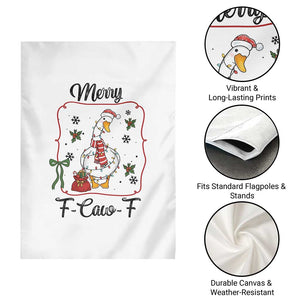 Merry F Caw F Duck Sarcastic Joke Gift Garden Flag Funny Christmas Gift TS12 Print Your Wear
