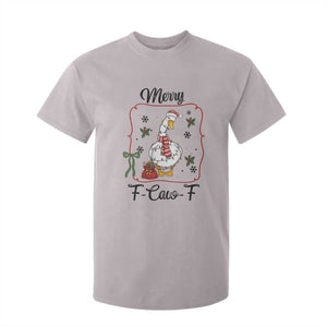 Merry F Caw F Duck Sarcastic Joke Gift T Shirt For Kid Funny Christmas Gift TS12 Ice Gray Print Your Wear