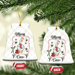 Merry F Caw F Duck Sarcastic Joke Gift Ceramic Ornament Funny Xmas Gift TS12 Print Your Wear