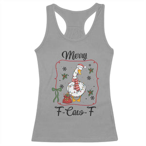 Merry F Caw F Duck Sarcastic Joke Gift Racerback Tank Top Funny Christmas Gift TS12 Sport Gray Print Your Wear