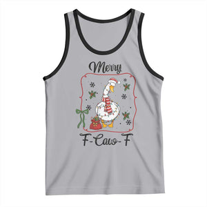 Merry F Caw F Duck Sarcastic Joke Gift Tank Top Funny Christmas Gift TS12 Athletic Heather Black Print Your Wear