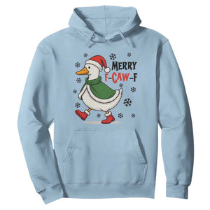 Merry F Caw F Duck Lover Hoodie Funny Christmas Gift TS12 Light Blue Print Your Wear