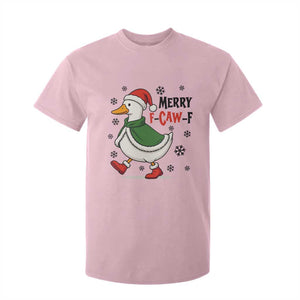 Merry F Caw F Duck Lover T Shirt For Kid Funny Christmas Gift TS12 Light Pink Print Your Wear