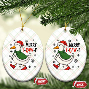 Merry F Caw F Duck Lover Ceramic Ornament Funny Xmas Gift TS12 Print Your Wear
