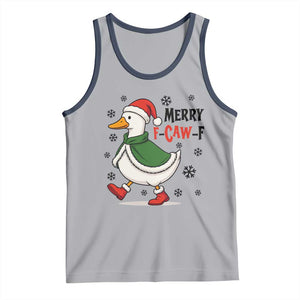 Merry F Caw F Duck Lover Tank Top Funny Christmas Gift TS12 Athletic Heather Navy Print Your Wear
