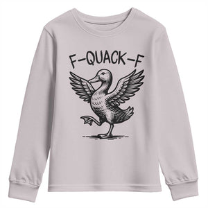 Funny F Quack F Duck Lover Sarcastic Joke Gift Youth Sweatshirt TS12 Ice Gray Print Your Wear