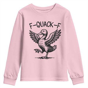 Funny F Quack F Duck Lover Sarcastic Joke Gift Youth Sweatshirt TS12 Light Pink Print Your Wear