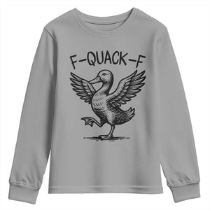 Funny F Quack F Duck Lover Sarcastic Joke Gift Youth Sweatshirt TS12 Sport Gray Print Your Wear
