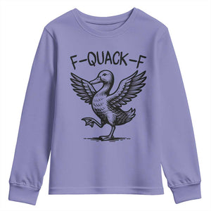 Funny F Quack F Duck Lover Sarcastic Joke Gift Youth Sweatshirt TS12 Violet Print Your Wear