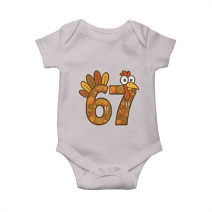 Six And Seven Meme Turkey Baby Onesie Funny Thanksgiving Gift TS12 Ice Gray Print Your Wear