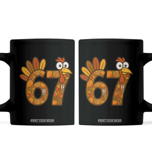 Six And Seven Meme Turkey Coffee Mug Funny Thanksgiving Gift TS12 Black Print Your Wear