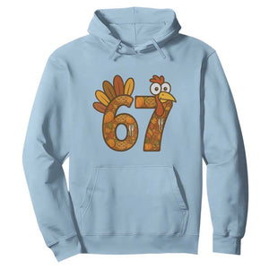 Six And Seven Meme Turkey Hoodie Funny Thanksgiving Gift TS12 Light Blue Print Your Wear