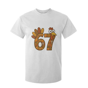 Six And Seven Meme Turkey T Shirt For Kid Funny Thanksgiving Gift TS12 White Print Your Wear