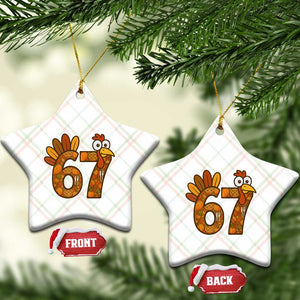 Six And Seven Meme Turkey Ceramic Ornament Funny Thanksgiving Gift TS12 Print Your Wear