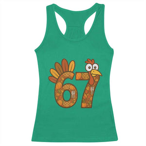 Six And Seven Meme Turkey Racerback Tank Top Funny Thanksgiving Gift TS12 Irish Green Print Your Wear