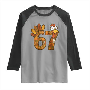 Six And Seven Meme Turkey Raglan Shirt Funny Thanksgiving Gift TS12 Sport Gray Black Print Your Wear