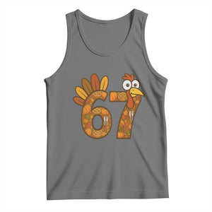 Six And Seven Meme Turkey Tank Top Funny Thanksgiving Gift TS12 Black Heather Print Your Wear