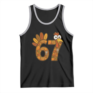 Six And Seven Meme Turkey Tank Top Funny Thanksgiving Gift TS12 Black Athletic Heather Print Your Wear