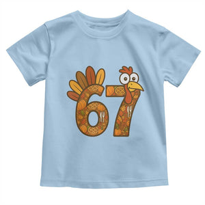 Six And Seven Meme Turkey Toddler T Shirt Funny Thanksgiving Gift TS12 Light Blue Print Your Wear