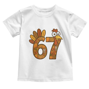Six And Seven Meme Turkey Toddler T Shirt Funny Thanksgiving Gift TS12 White Print Your Wear