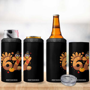 Funny Turkey Six And Seven Meme 4 in 1 Can Cooler Tumbler Thanksgiving Gift TS12 Print Your Wear
