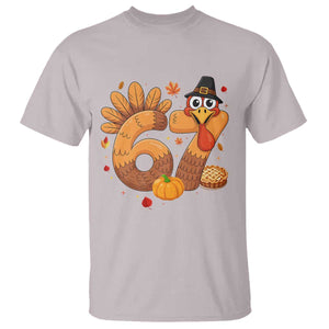 Funny Turkey Six And Seven Meme T Shirt Thanksgiving Gift TS12 Ice Gray Print Your Wear