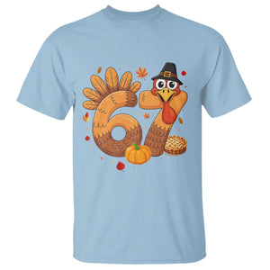 Funny Turkey Six And Seven Meme T Shirt Thanksgiving Gift TS12 Light Blue Print Your Wear