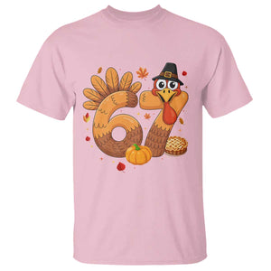 Funny Turkey Six And Seven Meme T Shirt Thanksgiving Gift TS12 Light Pink Print Your Wear