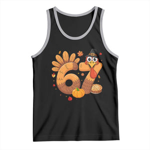 Funny Turkey Six And Seven Meme Tank Top Thanksgiving Gift TS12 Black Athletic Heather Print Your Wear