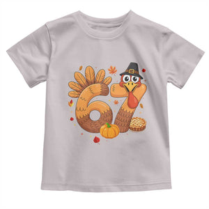 Funny Turkey Six And Seven Meme Toddler T Shirt Thanksgiving Gift TS12 Ice Gray Print Your Wear