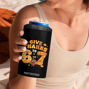 Give Thanks To 67 4 in 1 Can Cooler Tumbler Funny Brainrot Six Seven Meme Thanksgiving Gift TS12 Print Your Wear