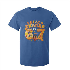 Give Thanks To 67 T Shirt For Kid Funny Brainrot Six Seven Meme Thanksgiving Gift TS12 Royal Blue Print Your Wear