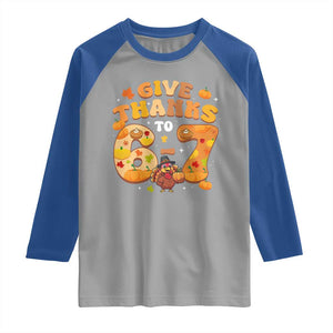 Give Thanks To 67 Raglan Shirt Funny Brainrot Six Seven Meme Thanksgiving Gift TS12 Sport Gray Royal Print Your Wear