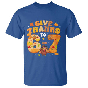 Give Thanks To 67 T Shirt Funny Brainrot Six Seven Meme Thanksgiving Gift TS12 Royal Blue Print Your Wear