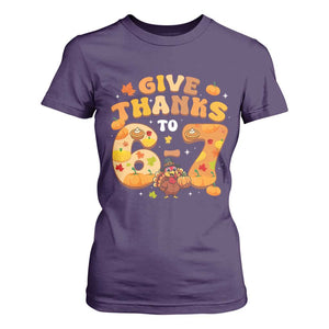 Give Thanks To 67 T Shirt For Women Funny Brainrot Six Seven Meme Thanksgiving Gift TS12 Purple Print Your Wear