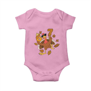 Trending Six Seven Meme Turkey Baby Onesie Funny Thanksgiving Gift TS12 Light Pink Print Your Wear
