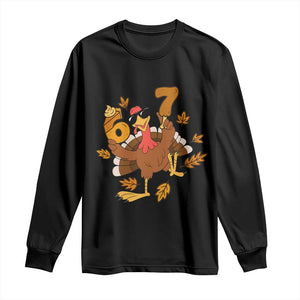 Trending Six Seven Meme Turkey Long Sleeve Shirt Funny Thanksgiving Gift TS12 Black Print Your Wear